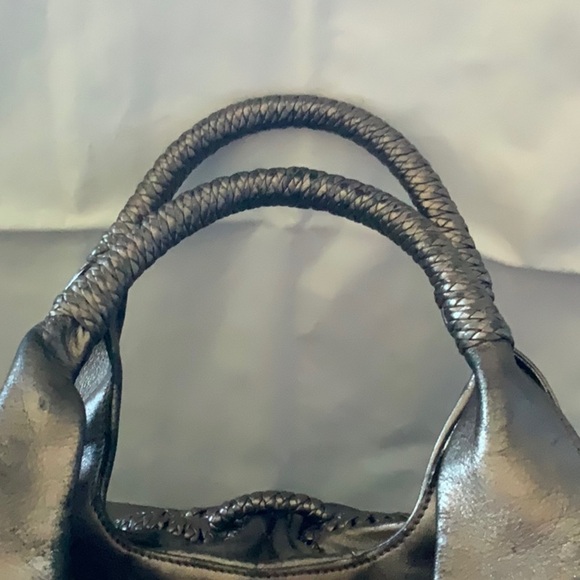 Salvatore Ferragamo Top Handle Handbag in Metallic Silver Leather (12.5"x9.44") - Picture 8 of 16